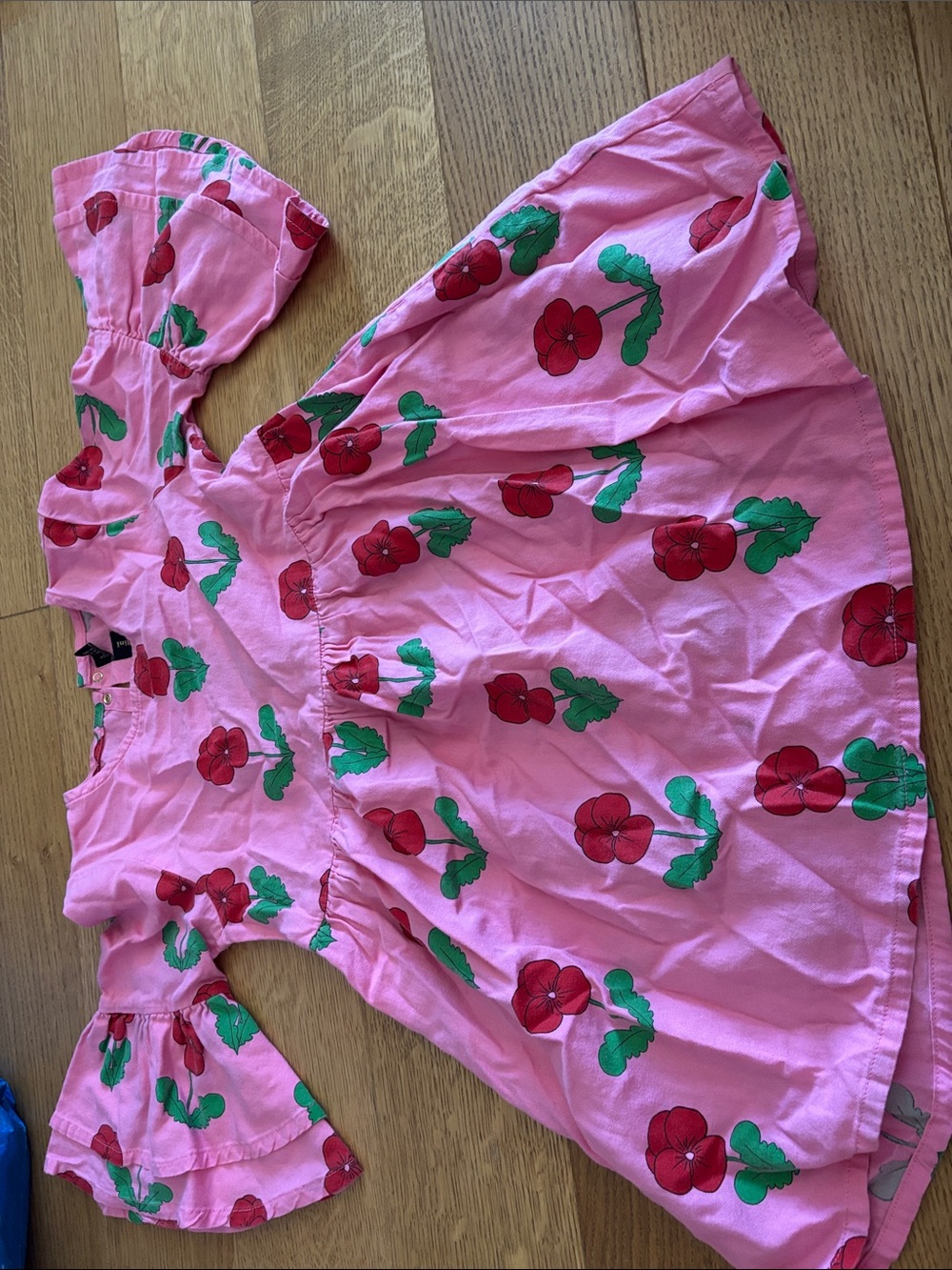 Mini Rodini Pink Poppy Floral Dress Top